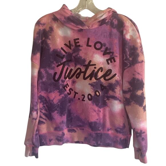 Justice Other - Justice Pink & Purple Tie Dye Hoodie Live Love Justice 2004 Size XL